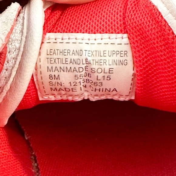 Tory Burch Festival Sawtooth Logo Trainer Sneaker suede cream red sz 8 - Picture 9 of 9